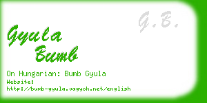 gyula bumb business card